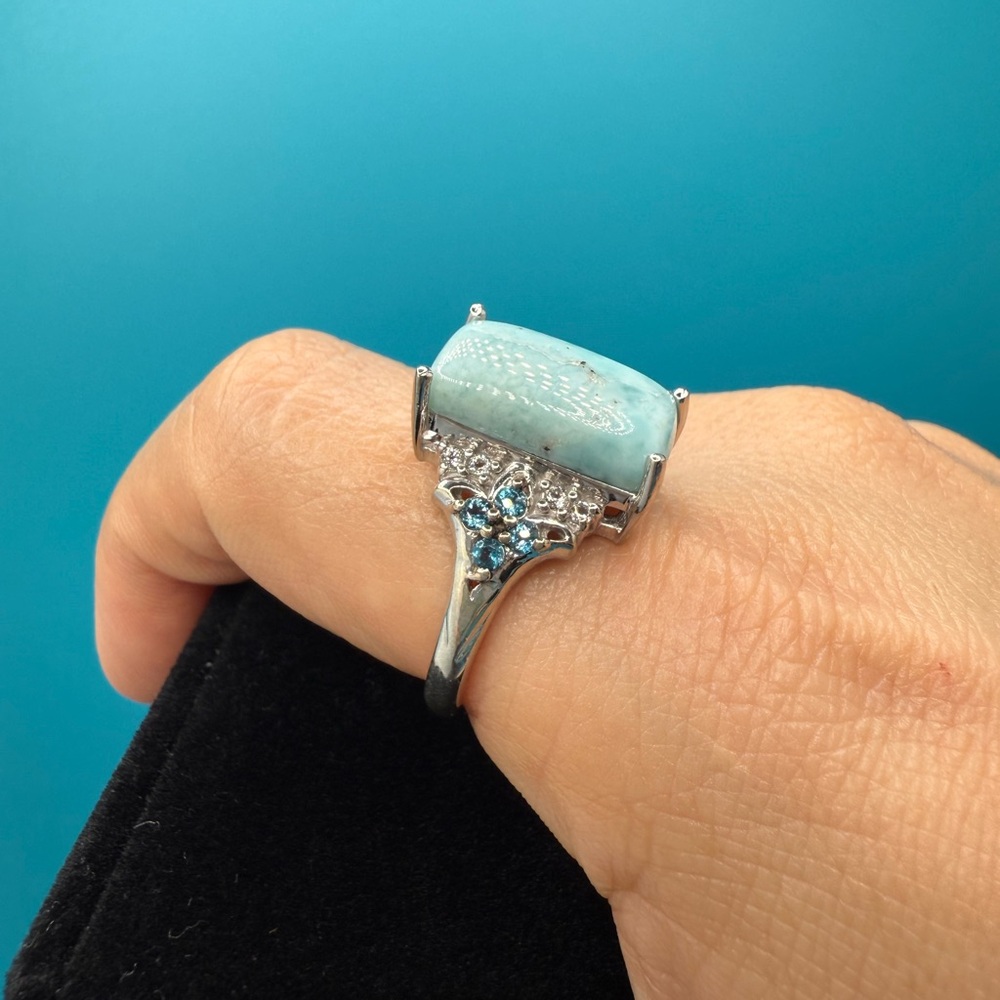 Larimar Silver Ring - image 2
